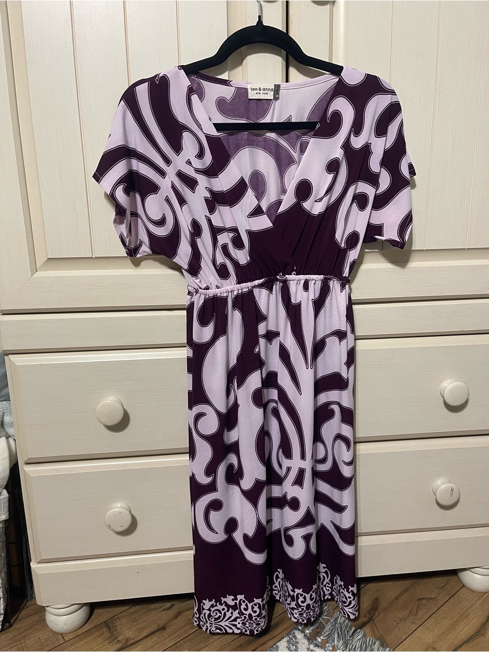 Jon & Anna Lavender and Plum Abstract Print Midi Dress